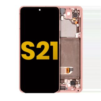 OLED Display mit Rahmen für Samsung Galaxy S21 5G (professionell aufgearbeitet) (Phantom Pink)