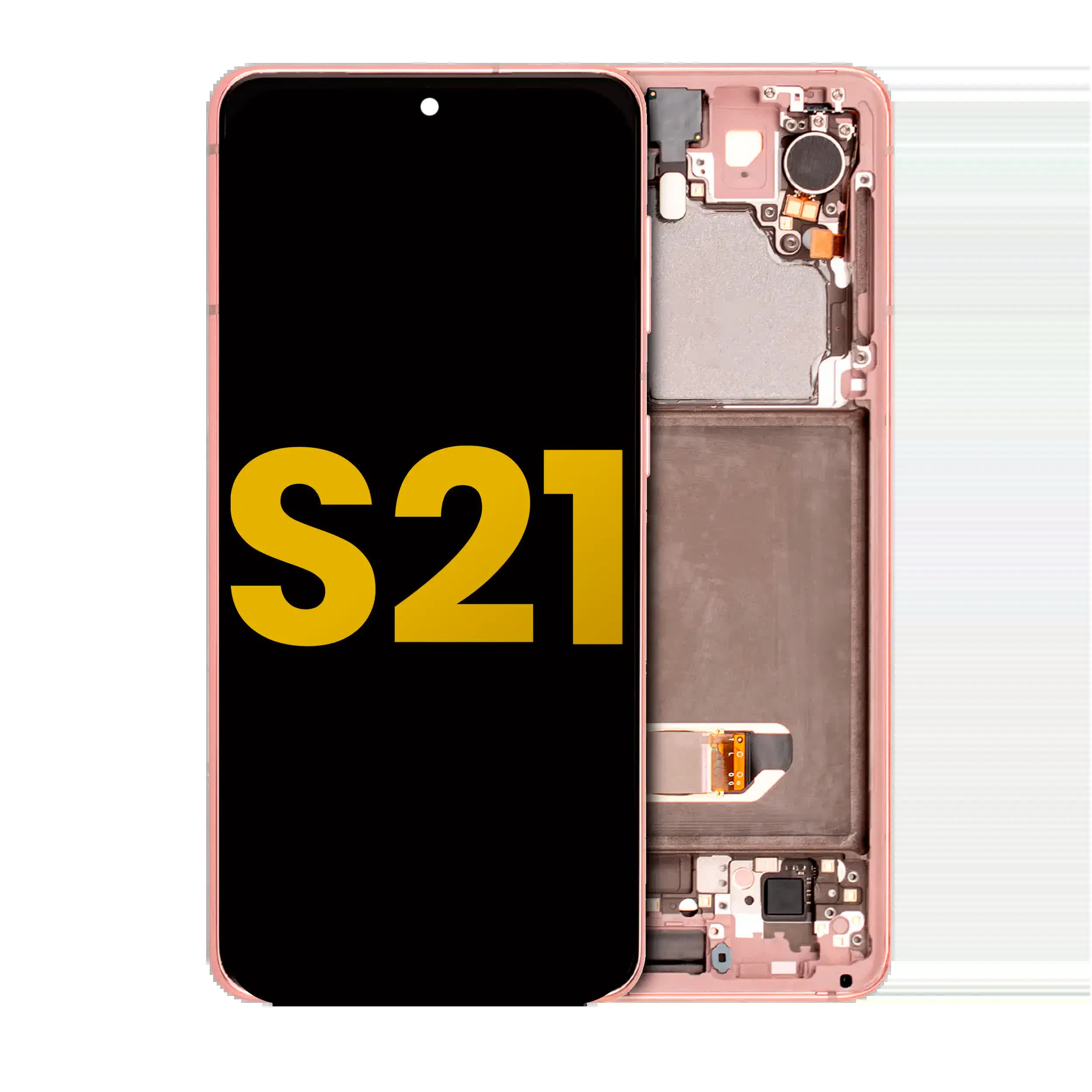 OLED Display mit Rahmen für Samsung Galaxy S21 5G (professionell aufgearbeitet) (Phantom Pink)