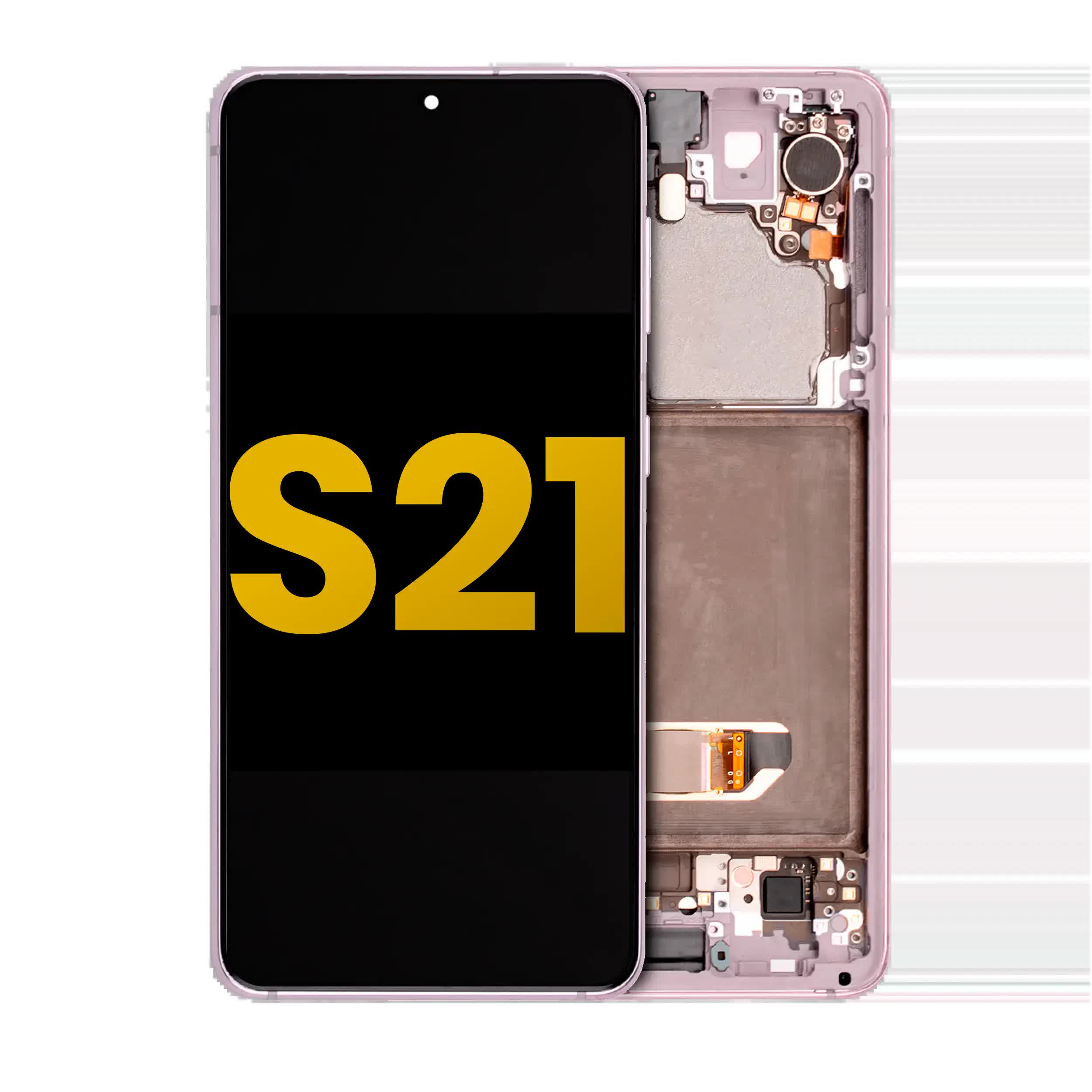 OLED Display mit Rahmen für Samsung Galaxy S21 5G (professionell aufgearbeitet) (Phantom Violet)