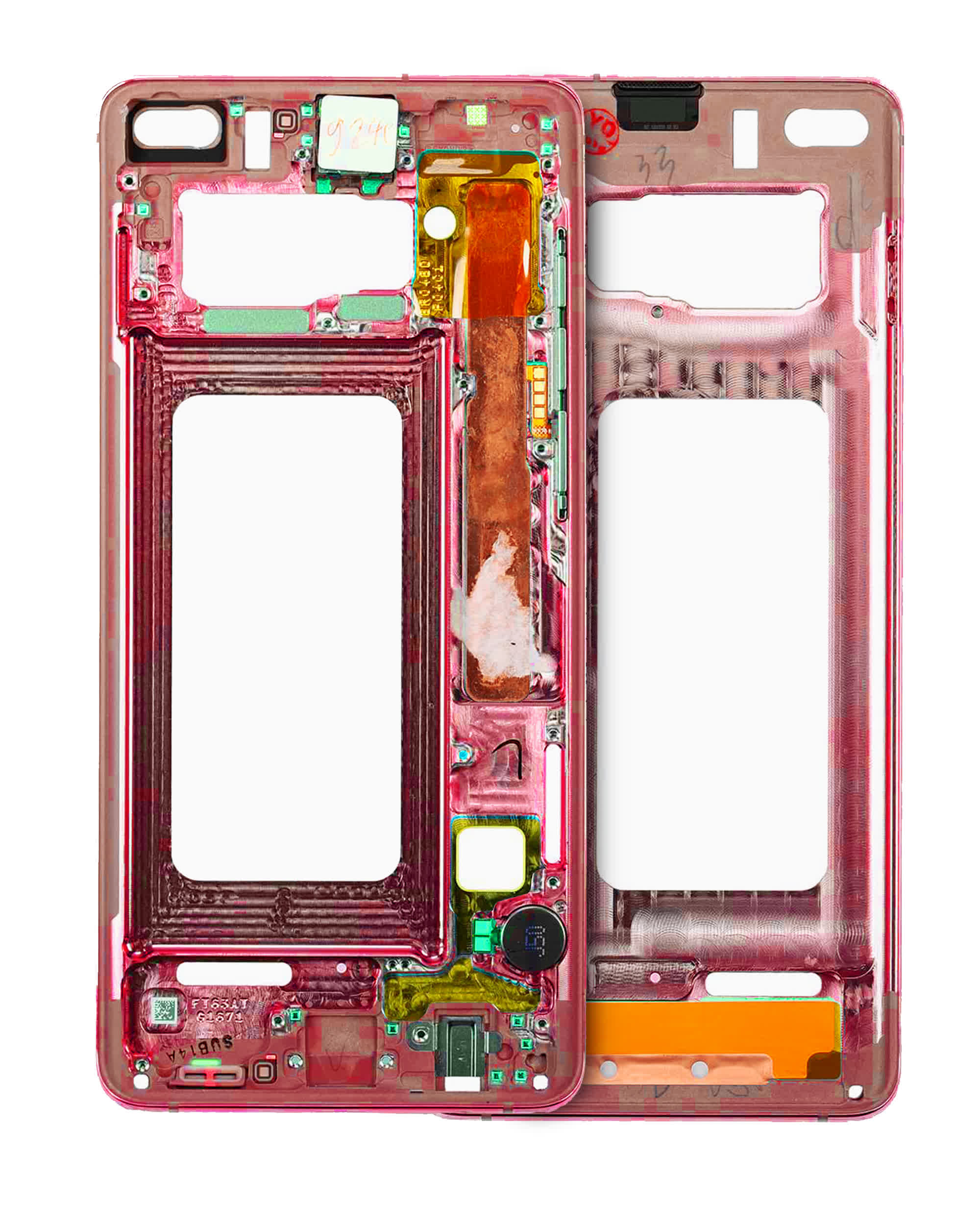 Mittelrahmen für Samsung Galaxy S10 (mit Kleinteilen) (Cardinal Red)