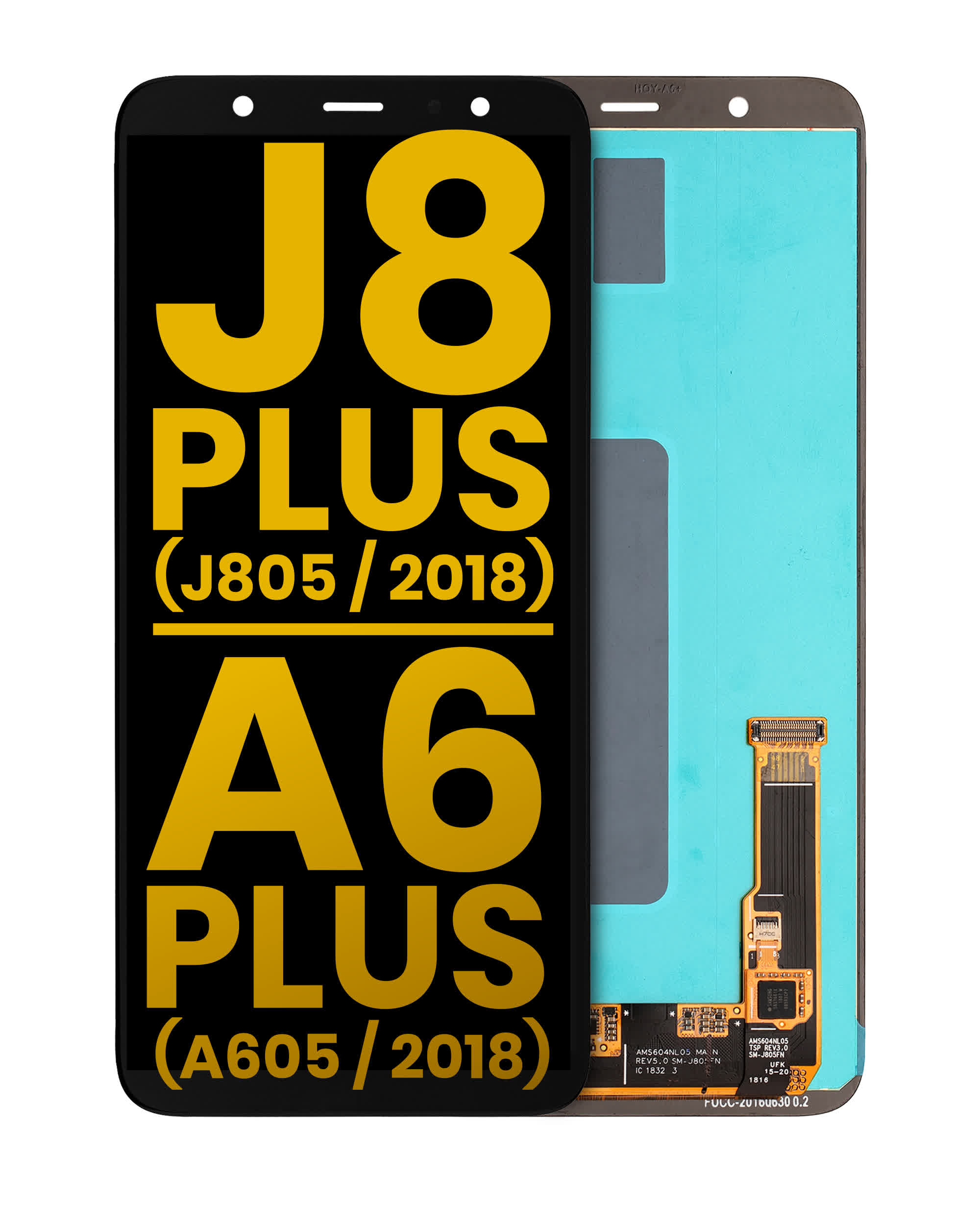 OLED Display ohne Rahmen für Samsung Galaxy J8 Plus (J805 / 2018) / A6 Plus (A605 / 2018) (professionell aufgearbeitet)