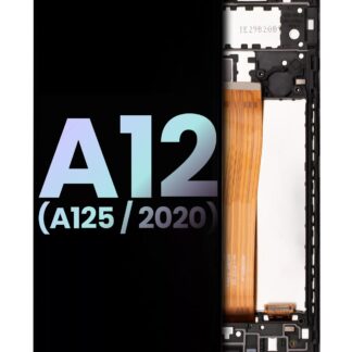 LCD Display mit Rahmen für Samsung Galaxy A12 (A125 / 2020) (Service Pack)