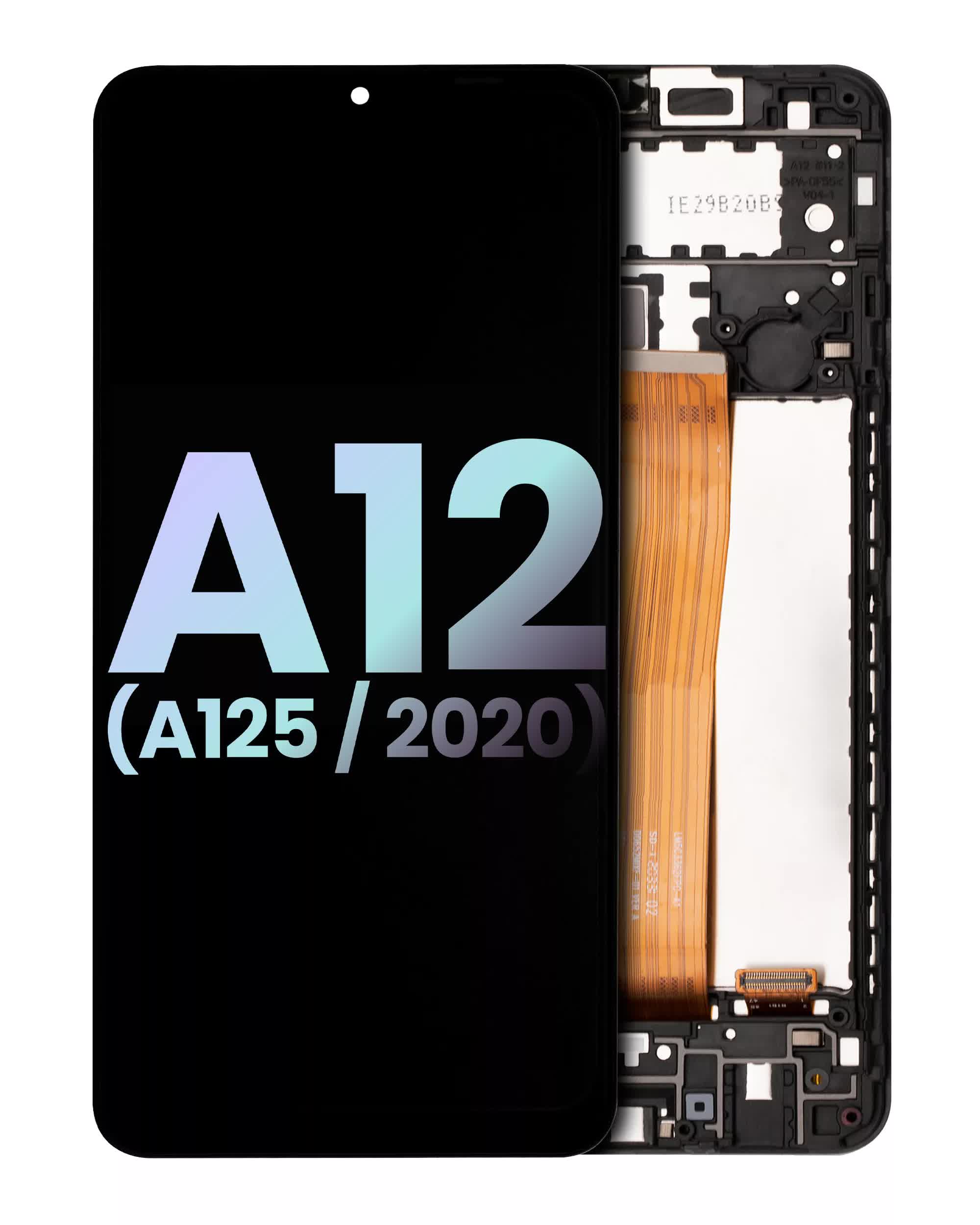 LCD Display mit Rahmen für Samsung Galaxy A12 (A125 / 2020) (Service Pack)