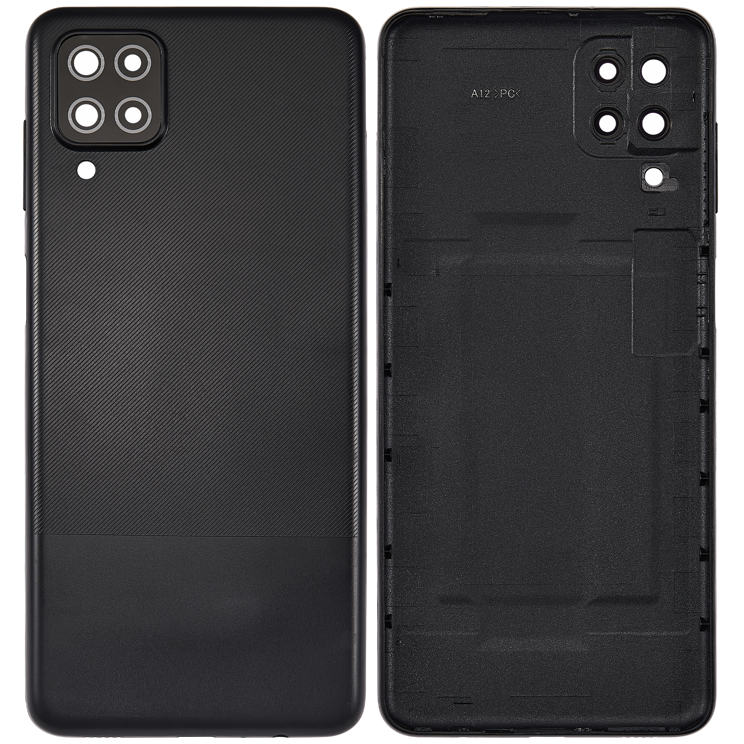 Rückdeckelglas mit Kameraglas für Samsung Galaxy A12 (A125 / 2020) (Aftermarket Plus) (Black (Schwarz)) – Bild 2