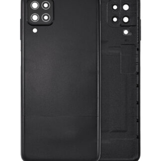 Rückdeckelglas mit Kameraglas für Samsung Galaxy A12 (A125 / 2020) (Aftermarket Plus) (Black (Schwarz))