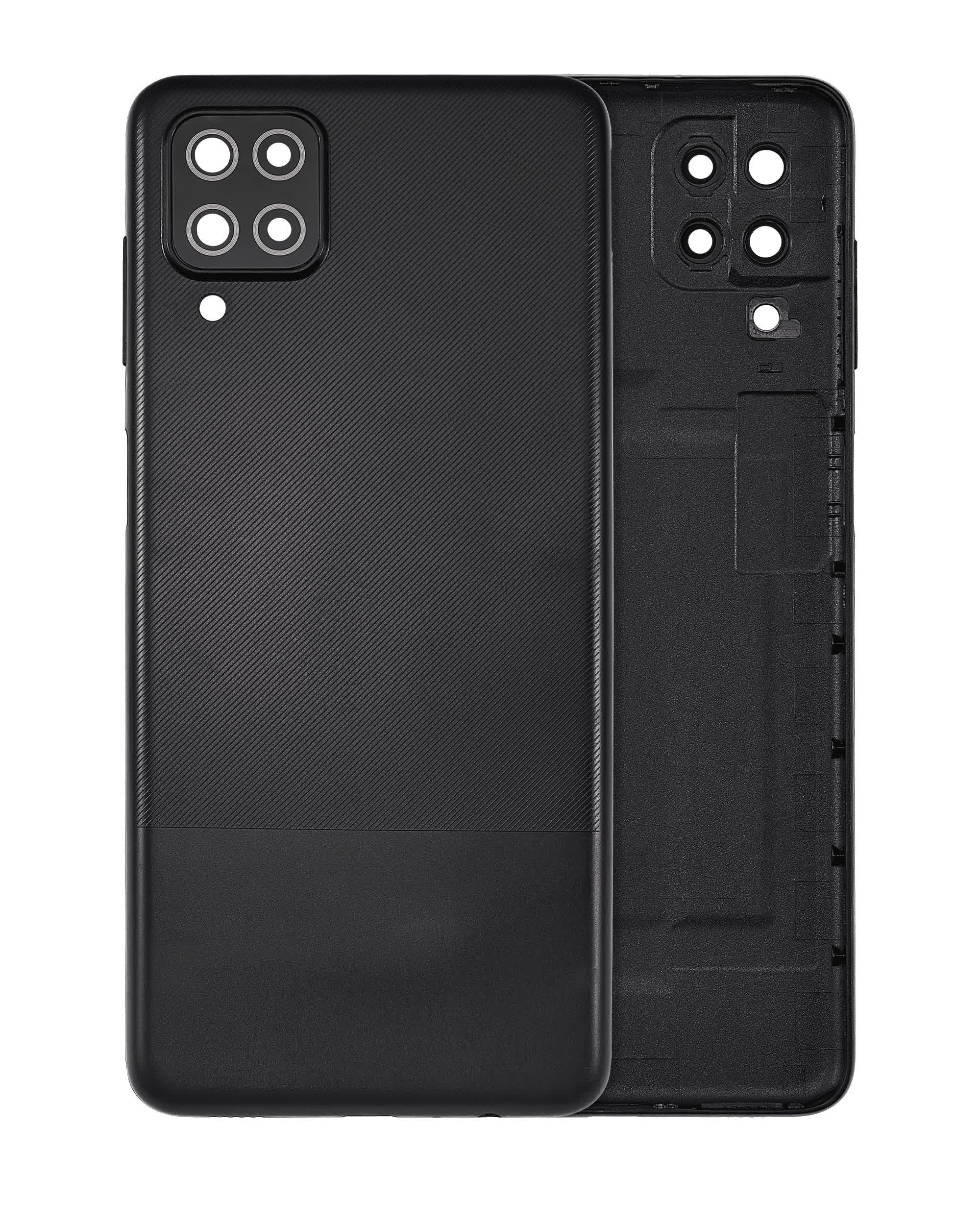 Rückdeckelglas mit Kameraglas für Samsung Galaxy A12 (A125 / 2020) (Aftermarket Plus) (Black (Schwarz))