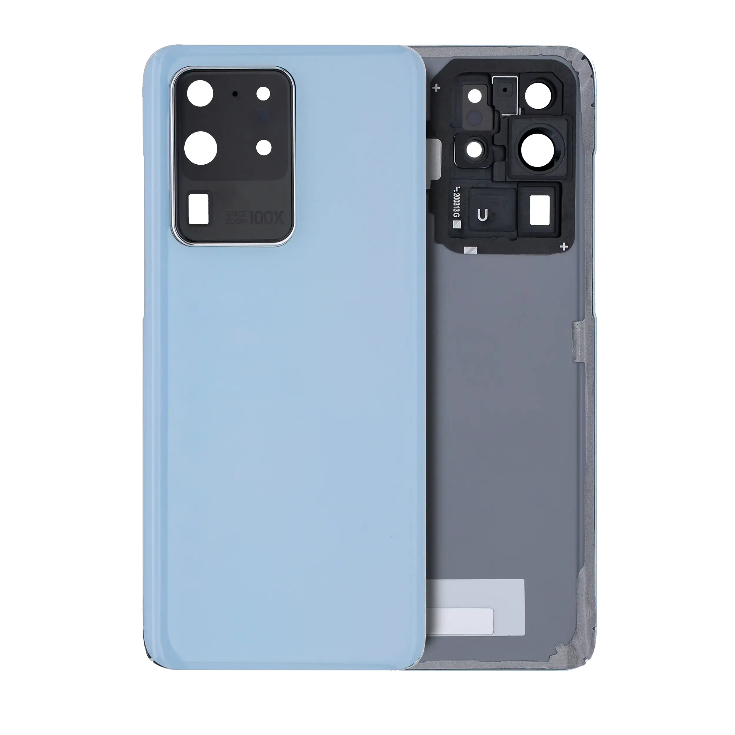 Rückdeckelglas mit Kameraglas für Samsung Galaxy S20 Ultra (Service Pack) (Cosmic Black) – Bild 4