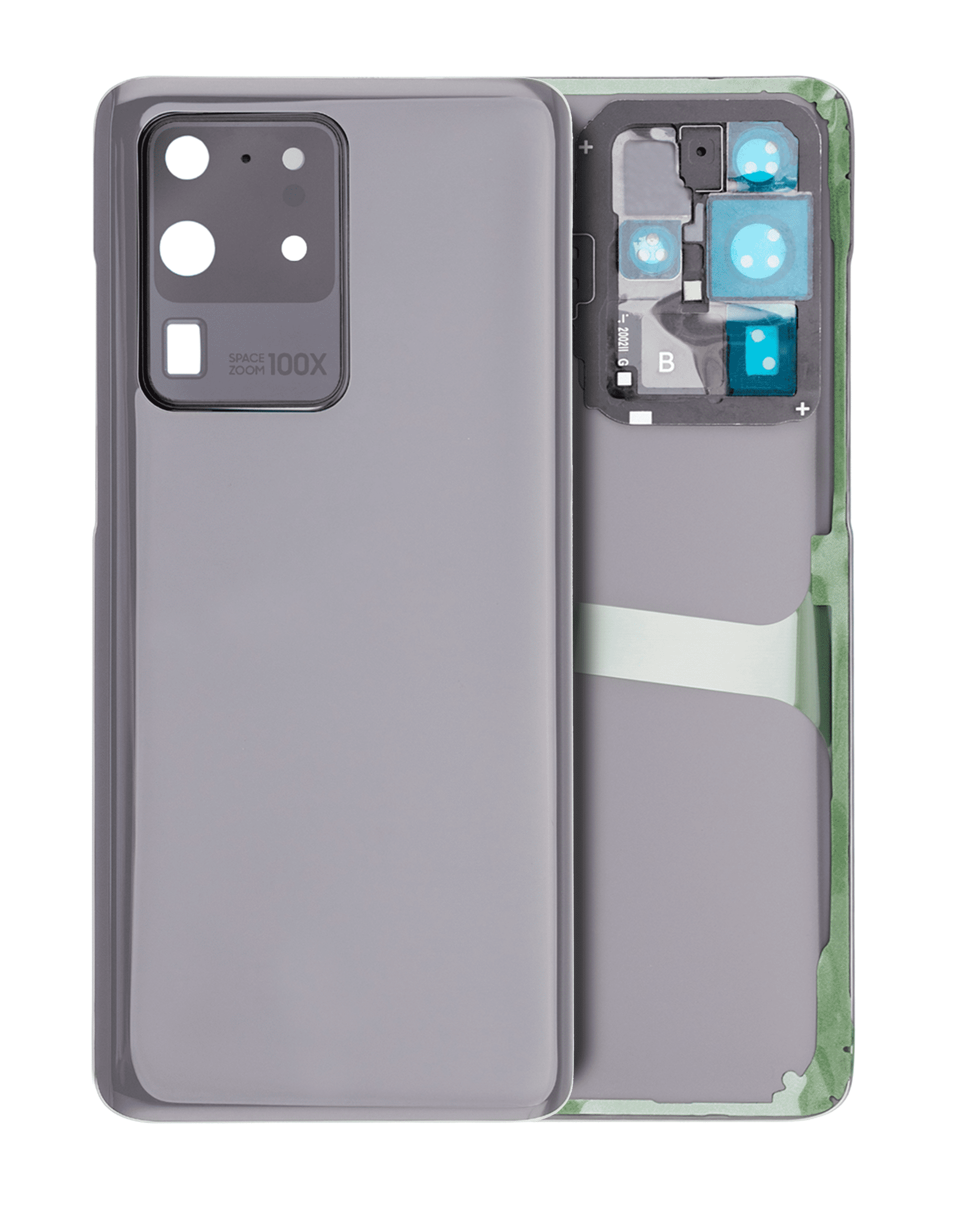 Rückdeckelglas mit Kameraglas für Samsung Galaxy S20 Ultra (Service Pack) (Cosmic Gray (Grau)) – Bild 2