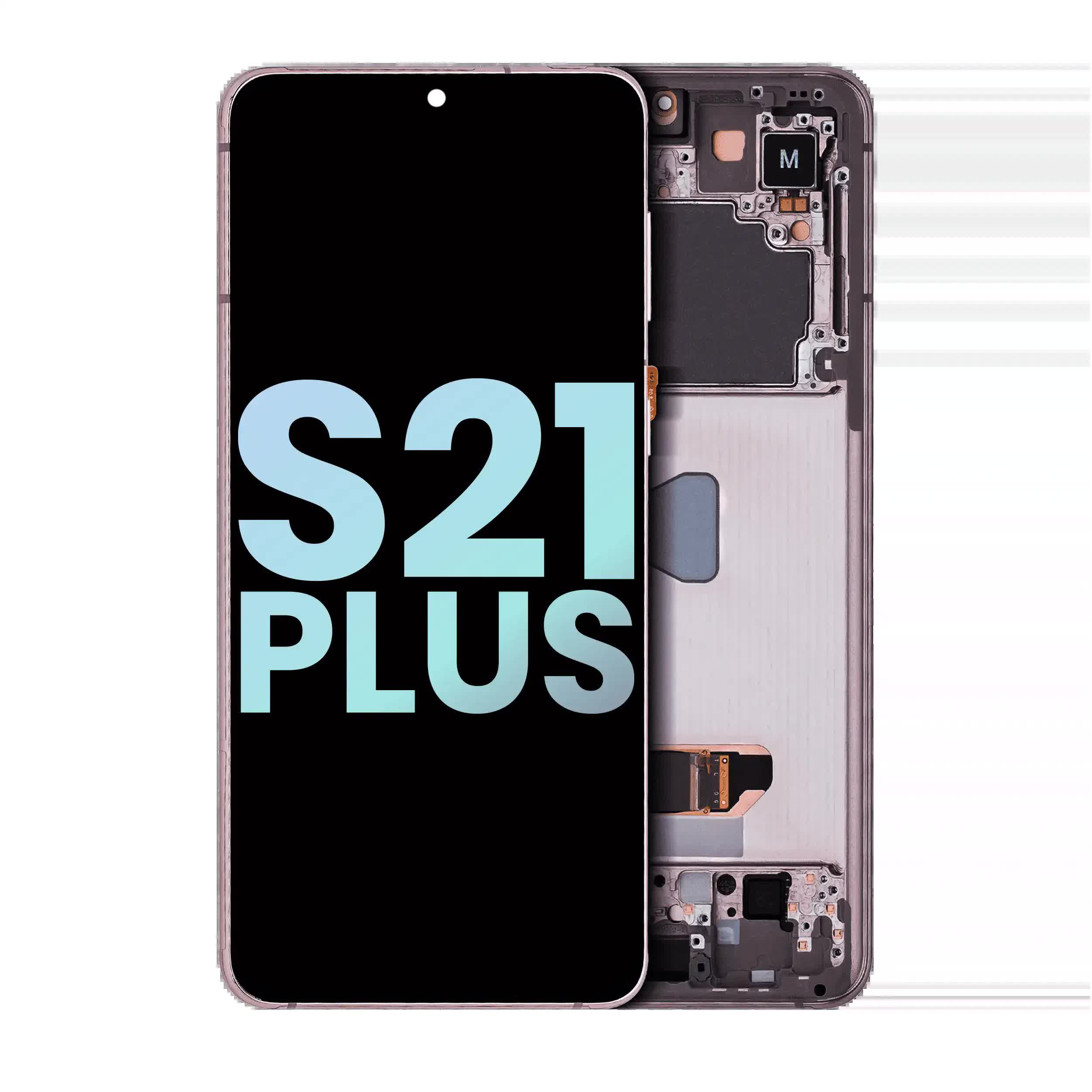 OLED Display mit Rahmen für Samsung Galaxy S21 Plus 5G (Service Pack) (Phantom Violet / Pink / Gold)