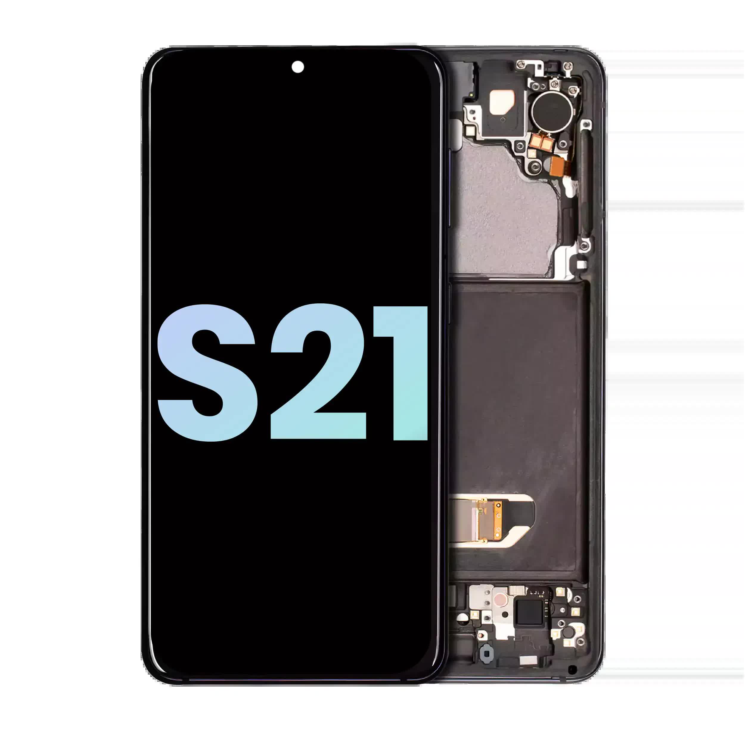 OLED Display mit Rahmen für Samsung Galaxy S21 5G (Service Pack) (Phantom Gray)