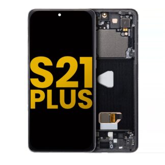 OLED Display mit Rahmen für Samsung Galaxy S21 Plus 5G (professionell aufgearbeitet) (Phantom Black)