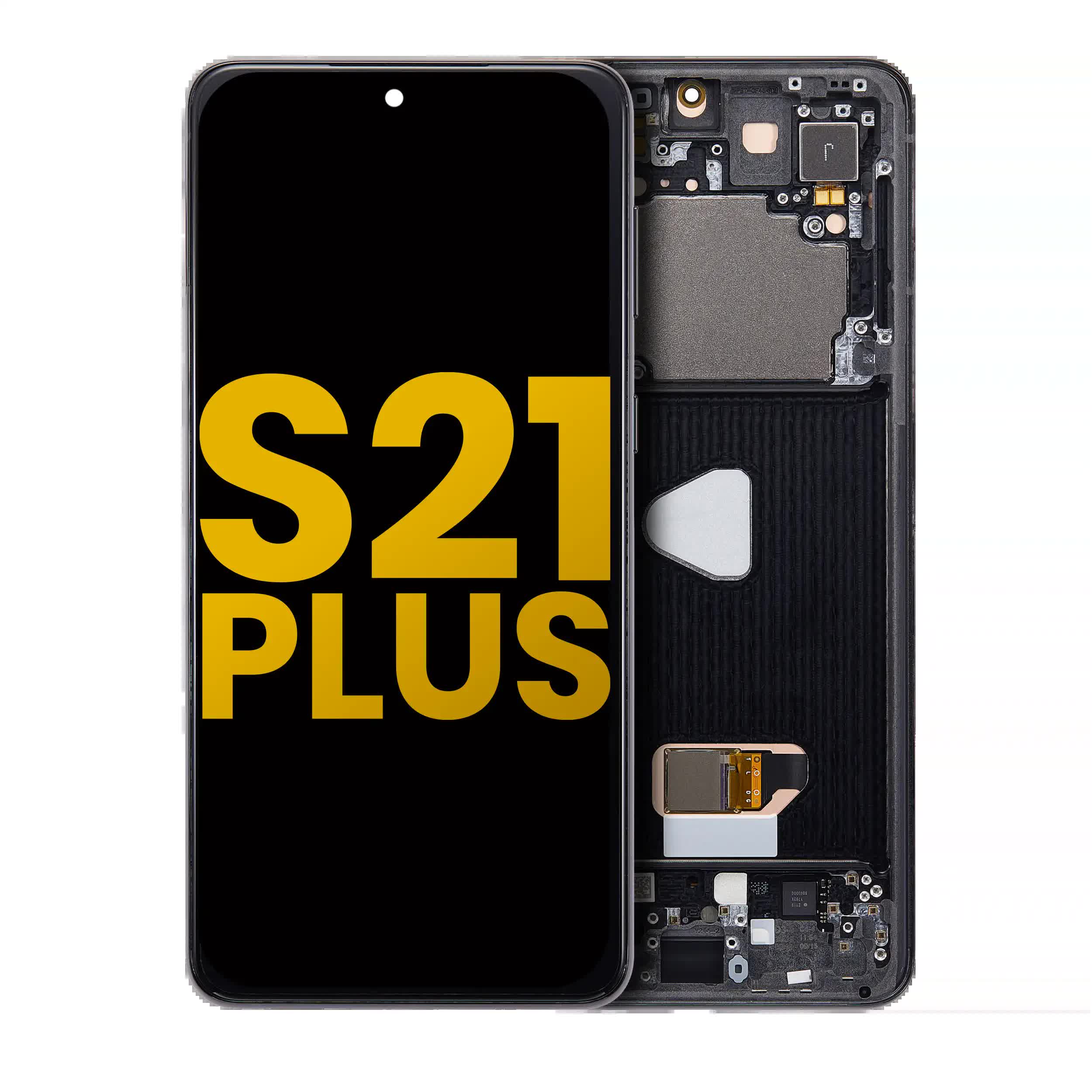 OLED Display mit Rahmen für Samsung Galaxy S21 Plus 5G (professionell aufgearbeitet) (Phantom Black)