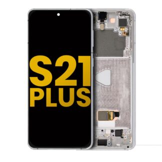 OLED Display mit Rahmen für Samsung Galaxy S21 Plus 5G (professionell aufgearbeitet) (Phantom Silver)