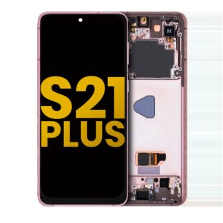 OLED Display mit Rahmen für Samsung Galaxy S21 Plus 5G (professionell aufgearbeitet) (Phantom Violet / Pink / Gold)