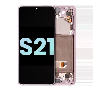 OLED Display mit Rahmen für Samsung Galaxy S21 5G (Service Pack) (Phantom Pink)