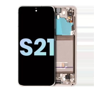 OLED Display mit Rahmen für Samsung Galaxy S21 5G (Service Pack) (Phantom White)