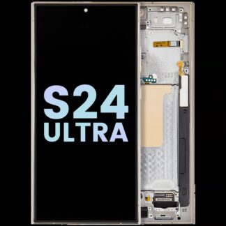 OLED Display mit Rahmen für Samsung Galaxy S24 Ultra (Service Pack) (Titanium Yellow)