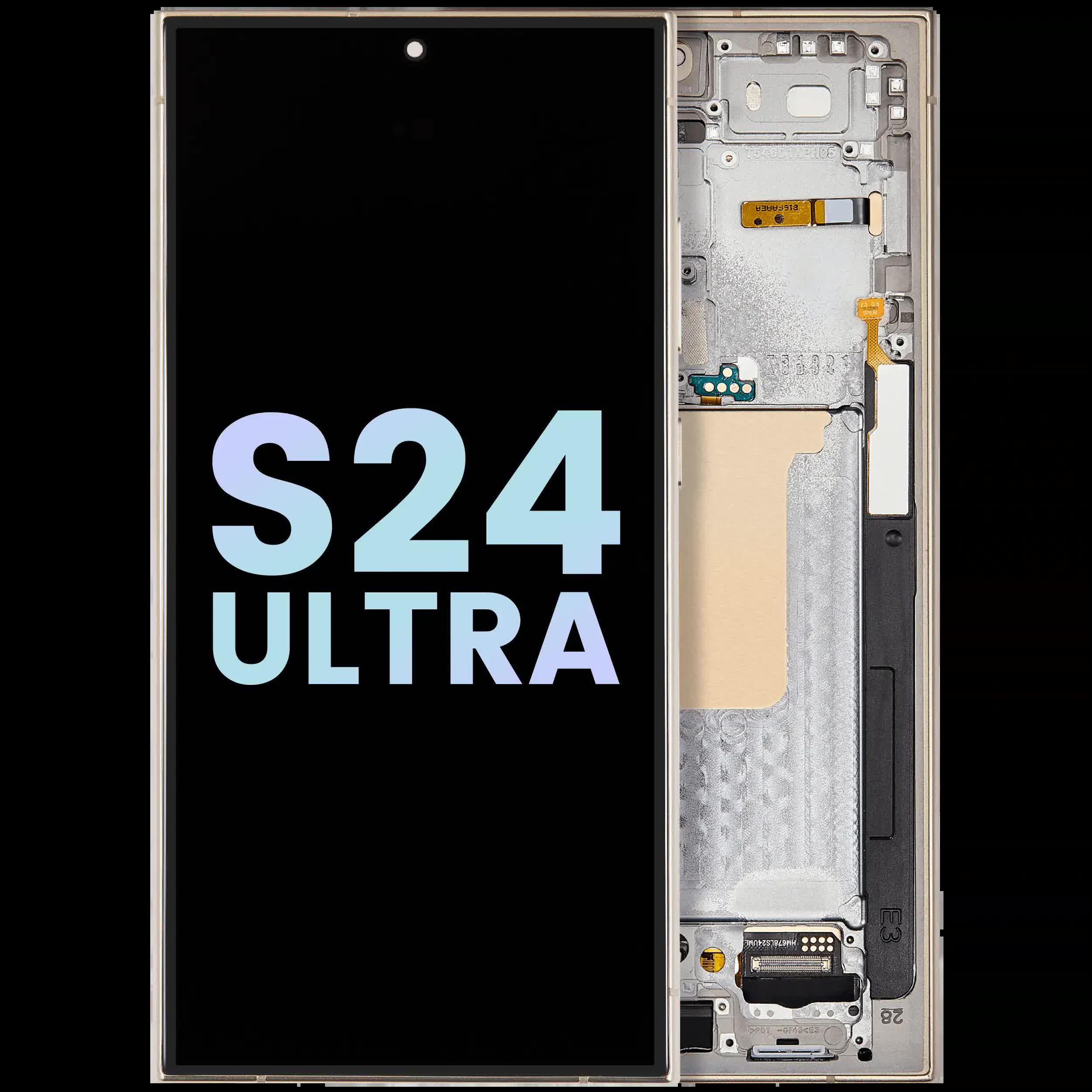 OLED Display mit Rahmen für Samsung Galaxy S24 Ultra (Service Pack) (Titanium Yellow)