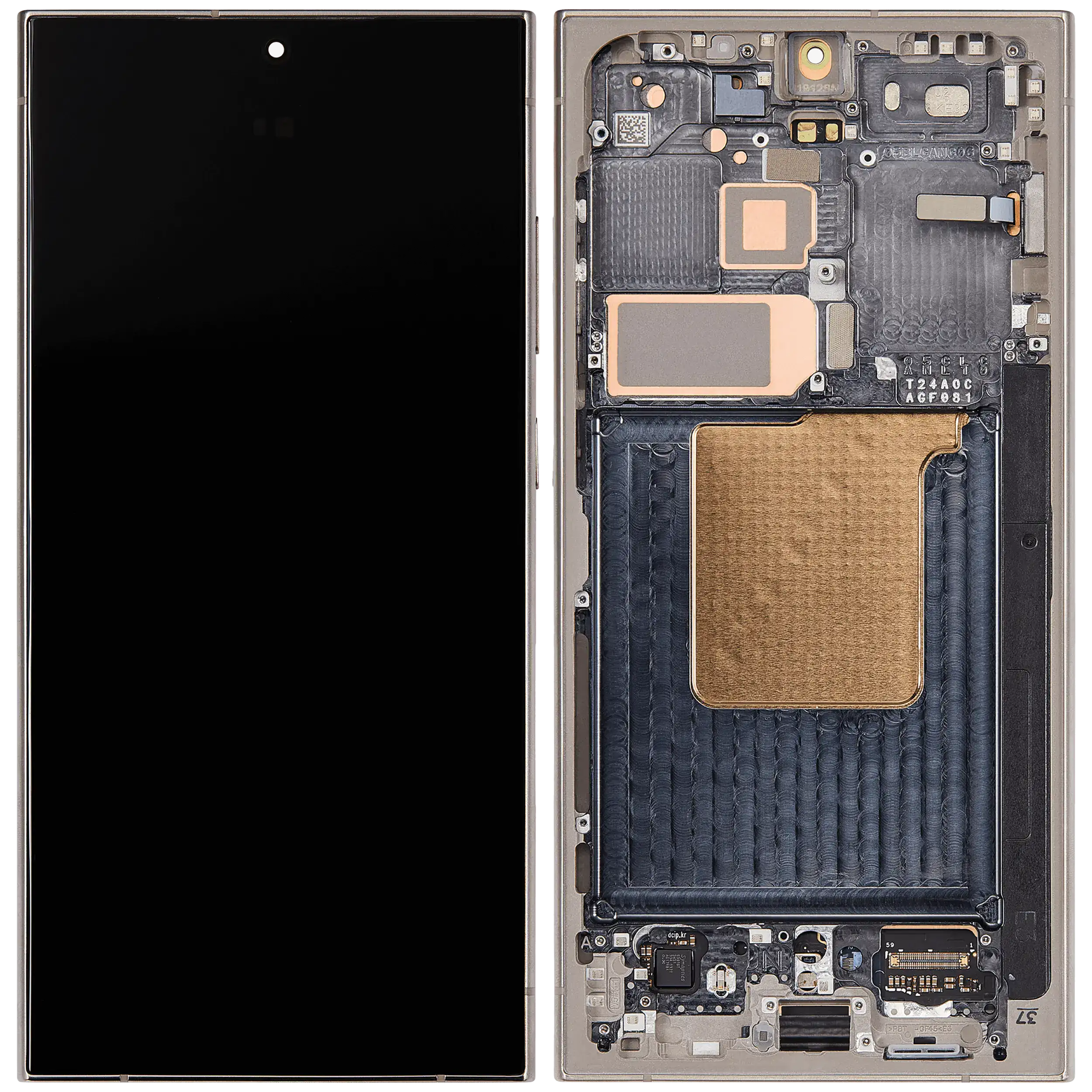 OLED Display mit Rahmen für Samsung Galaxy S24 Ultra (Service Pack) (Titanium Gray (Grau)) – Bild 2