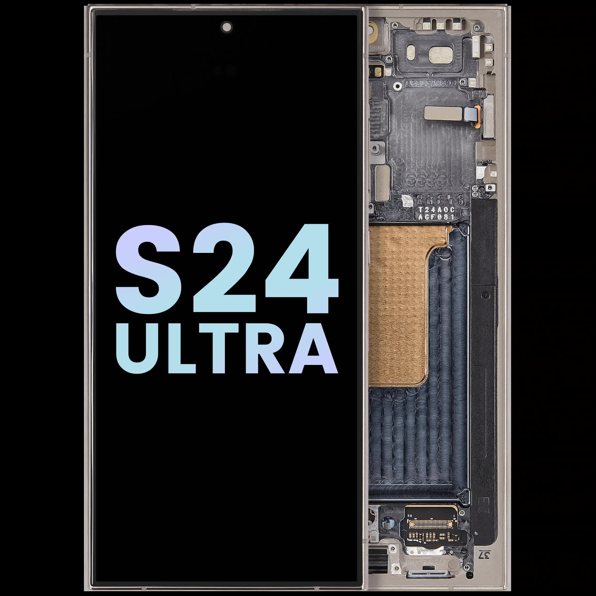 OLED Display mit Rahmen für Samsung Galaxy S24 Ultra (Service Pack) (Titanium Gray (Grau))