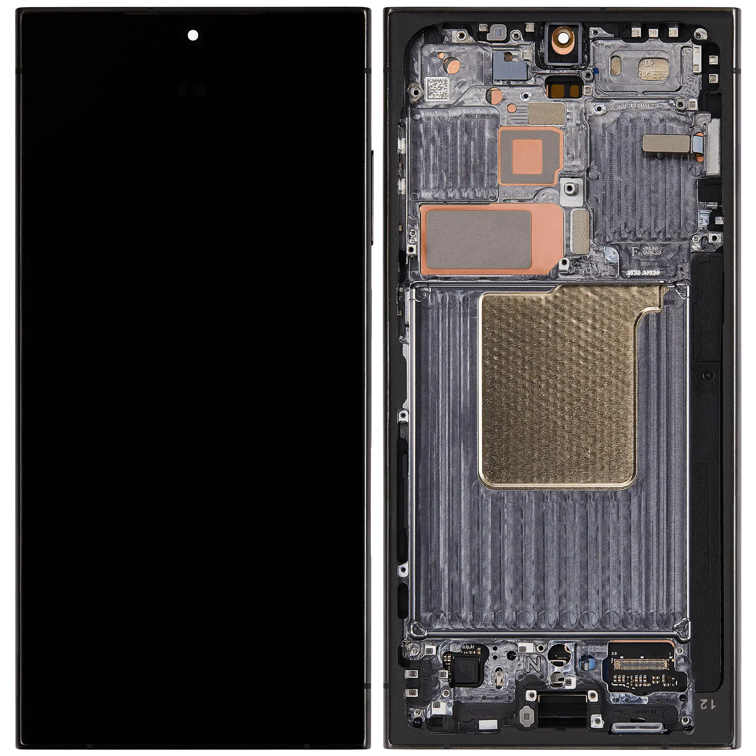 OLED Display mit Rahmen für Samsung Galaxy S24 Ultra (professionell aufgearbeitet) (Titanium Black) – Bild 2