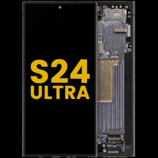 OLED Display mit Rahmen für Samsung Galaxy S24 Ultra (professionell aufgearbeitet) (Titanium Black)