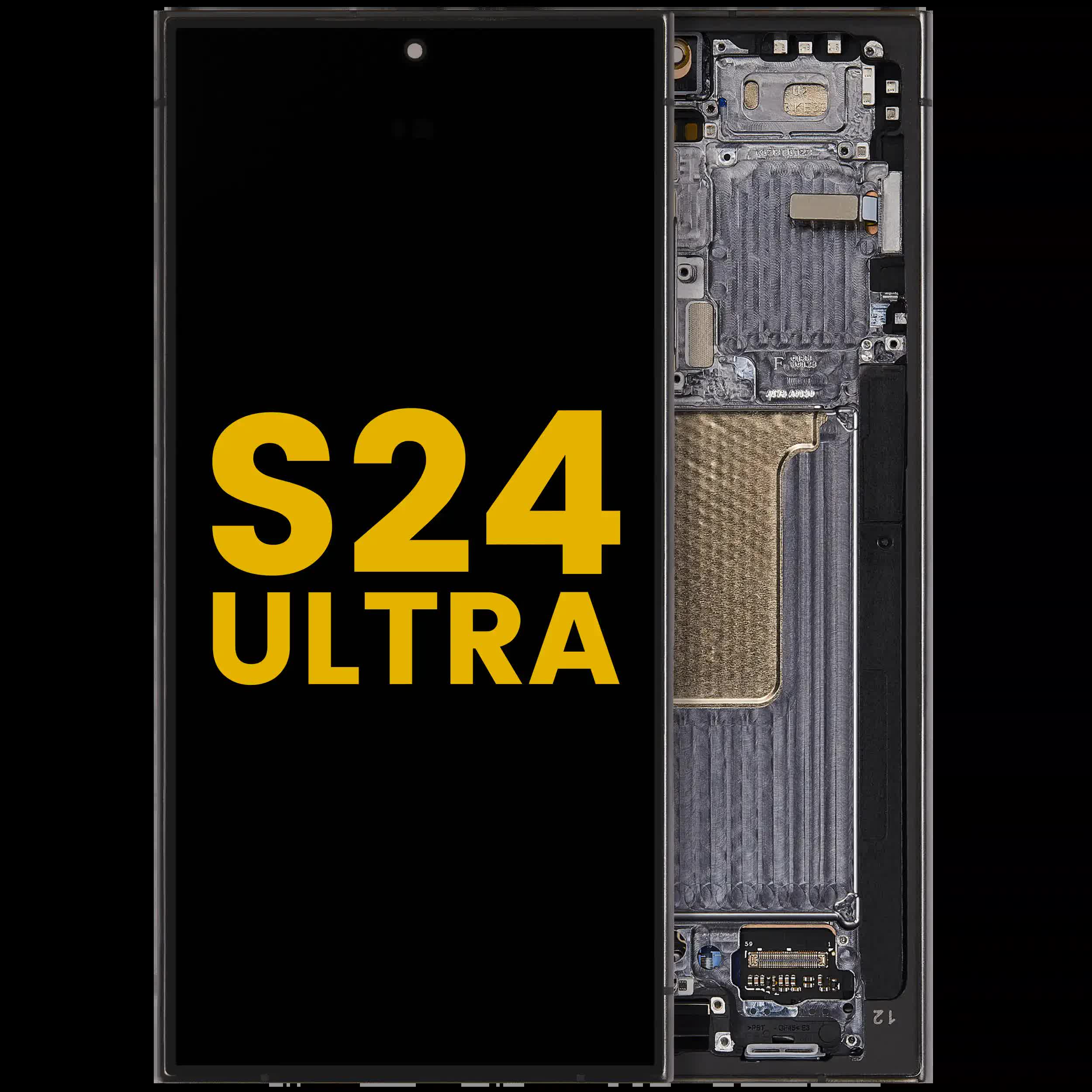OLED Display mit Rahmen für Samsung Galaxy S24 Ultra (professionell aufgearbeitet) (Titanium Black)