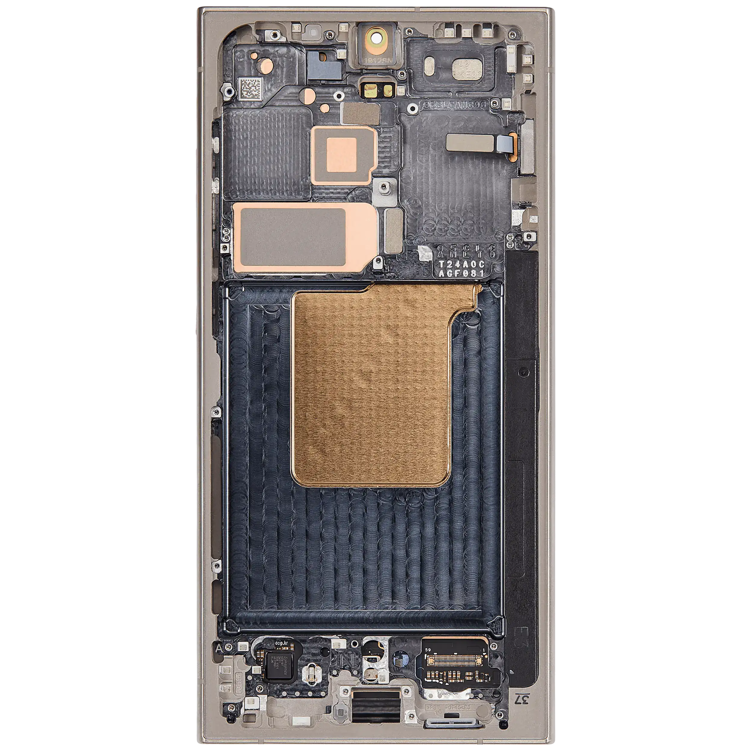 OLED Display mit Rahmen für Samsung Galaxy S24 Ultra (professionell aufgearbeitet) (Titanium Gray (Grau)) – Bild 4