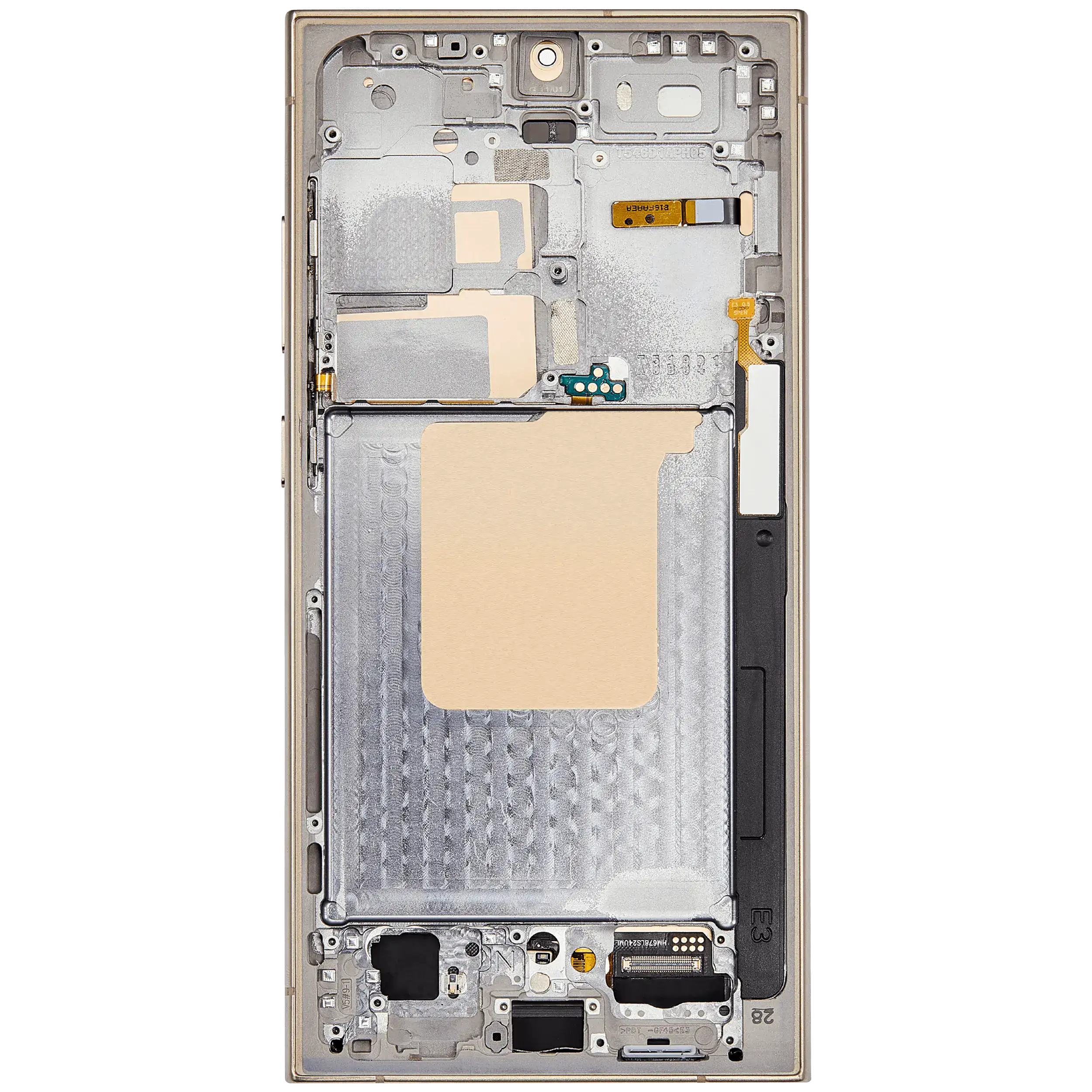 OLED Display mit Rahmen für Samsung Galaxy S24 Ultra (professionell aufgearbeitet) (Titanium Yellow) – Bild 4