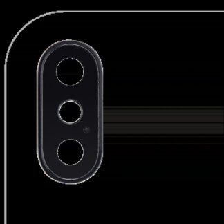 Rückkamera-Glas mit Halterung und Blende für iPhone XS / XS Max (Real Sapphire) (Premium) (Space Gray) (10er-Pack)