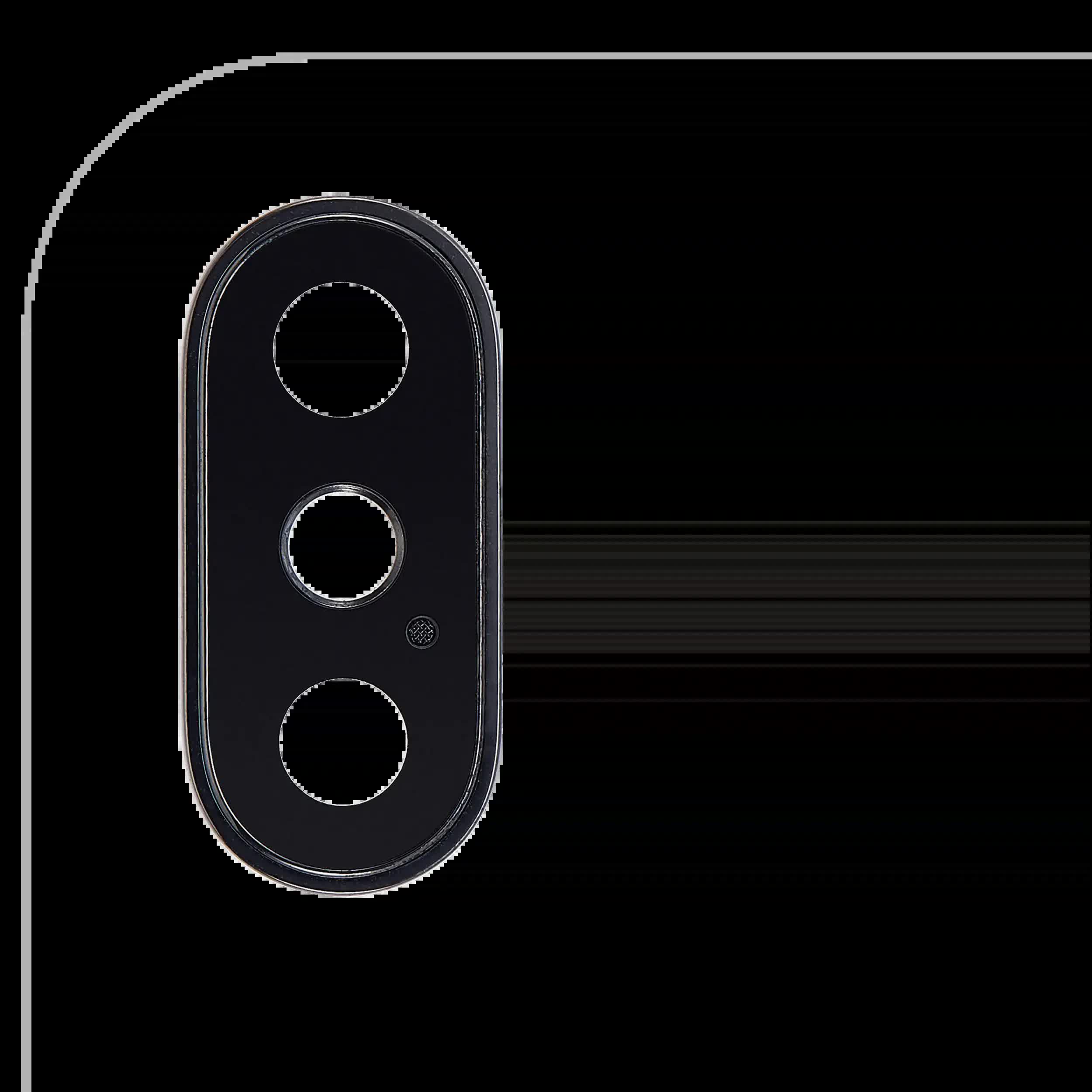 Rückkamera-Glas mit Halterung und Blende für iPhone XS / XS Max (Real Sapphire) (Premium) (Space Gray) (10er-Pack)