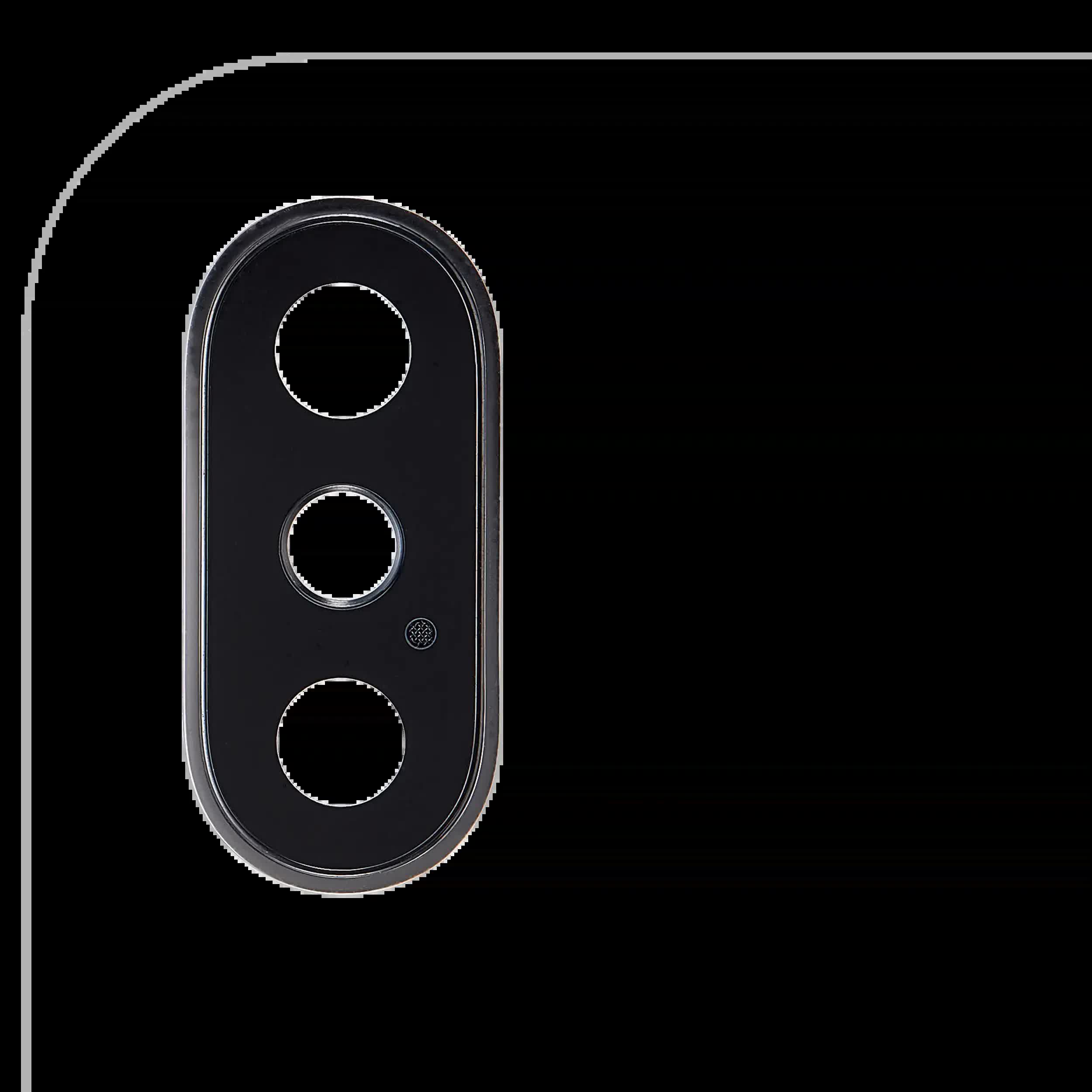 Rückkamera-Glas mit Halterung und Blende für iPhone XS / XS Max (Real Sapphire) (Premium) (Silver (Silber)) (10er-Pack)