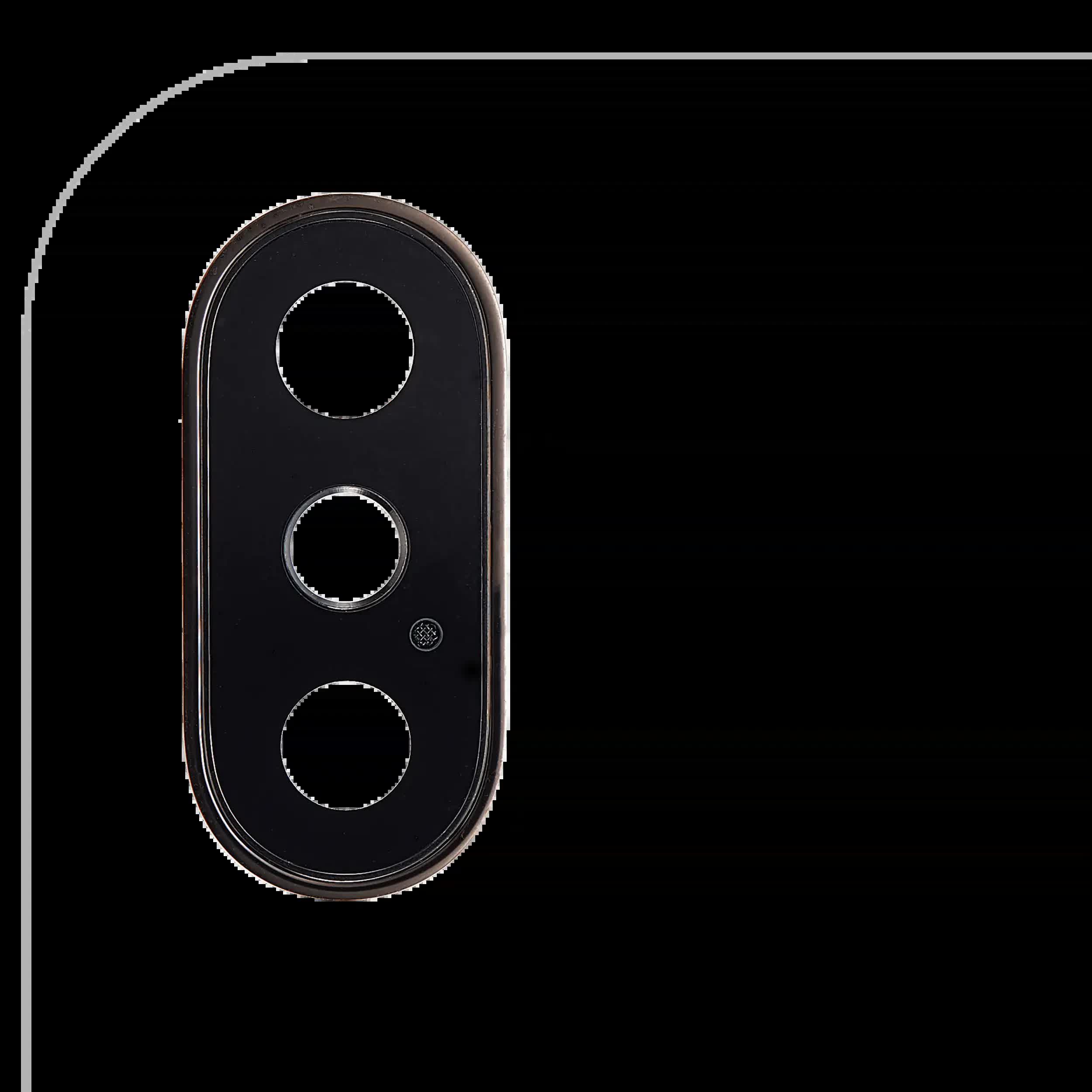 Rückkamera-Glas mit Halterung und Blende für iPhone XS / XS Max (Real Sapphire) (Premium) (Gold) (10er-Pack)