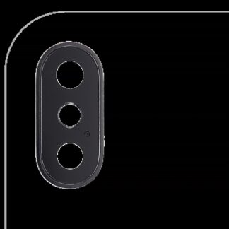 Rückkamera-Glas mit Halterung und Blende für iPhone X (Real Sapphire) (Premium) (Space Gray) (10er-Pack)