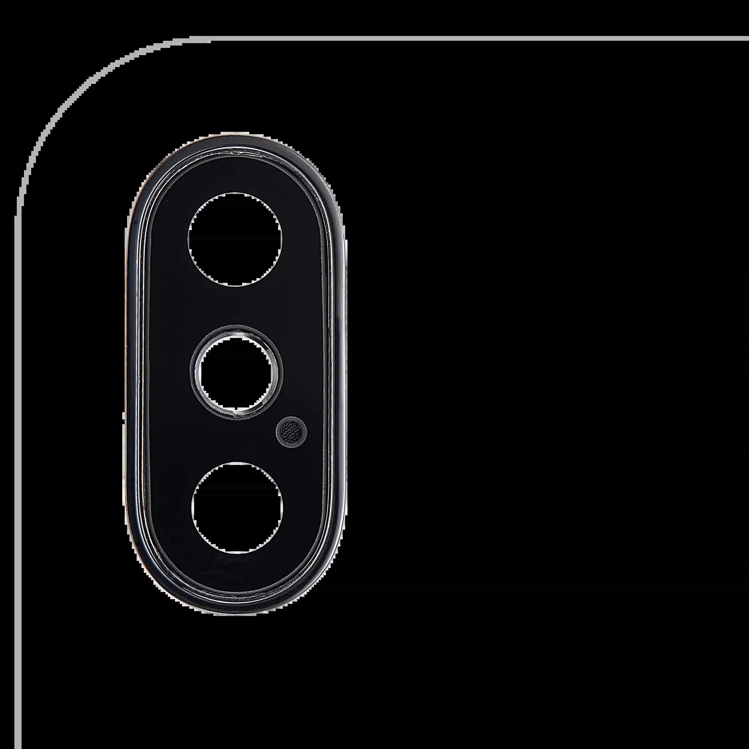 Rückkamera-Glas mit Halterung und Blende für iPhone XS / XS Max (Aftermarket Plus) (Space Gray) (10er-Pack)