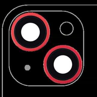 Rückkamera-Glas mit Halterung und Blende für iPhone 14 / 14 Plus (2-teiliges Set) (Aftermarket Plus) (Red (Rot))