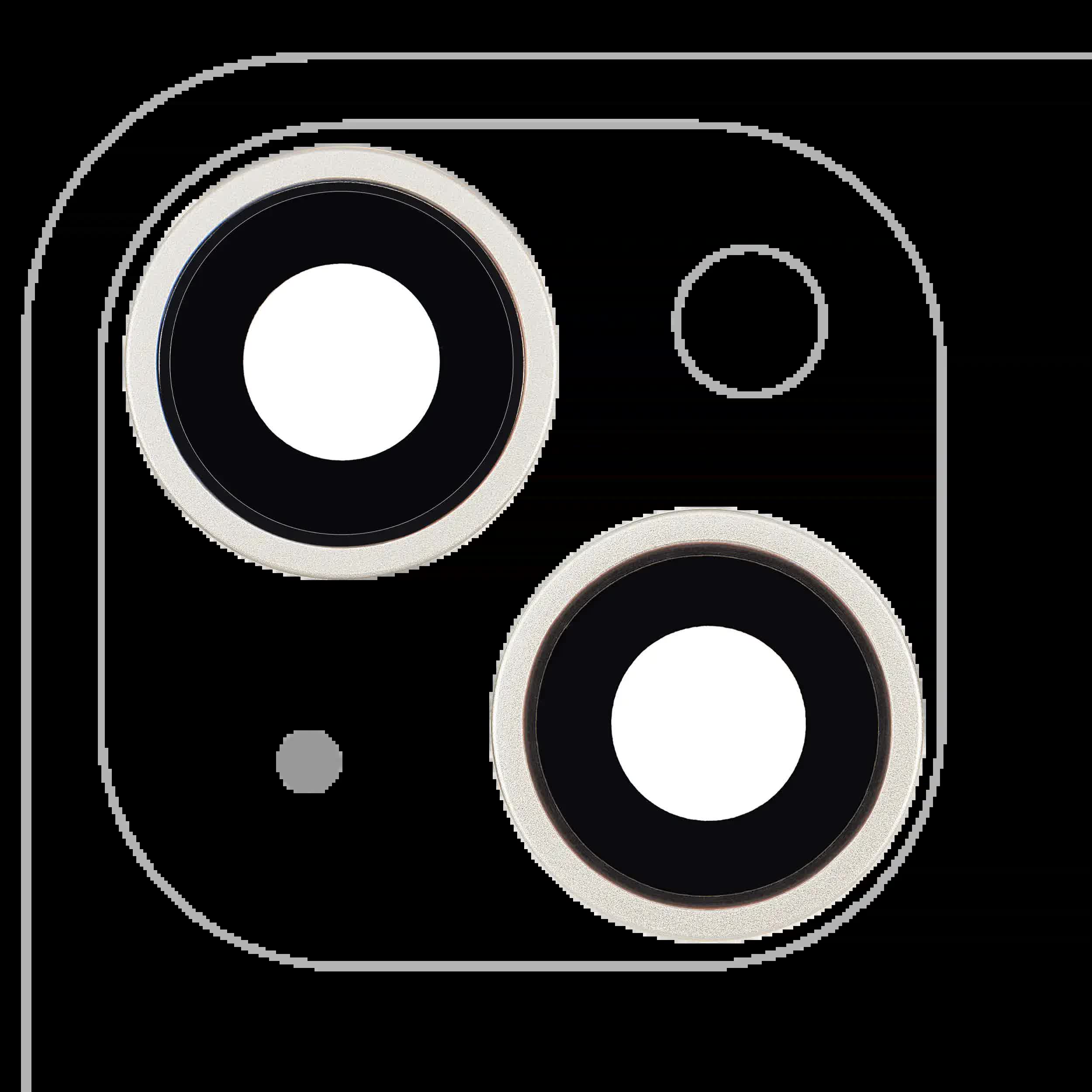 Rückkamera-Glas mit Halterung und Blende für iPhone 14 / 14 Plus (2-teiliges Set) (Aftermarket Plus) (Starlight)