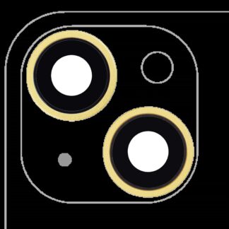 Rückkamera-Glas mit Halterung und Blende für iPhone 14 / 14 Plus (2-teiliges Set) (Aftermarket Plus) (Yellow)