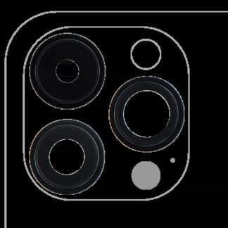Rückkamera-Glas mit Halterung und Blende für iPhone 14 Pro / 14 Pro Max (3-teiliges Set) (Aftermarket Plus) (Space Black)