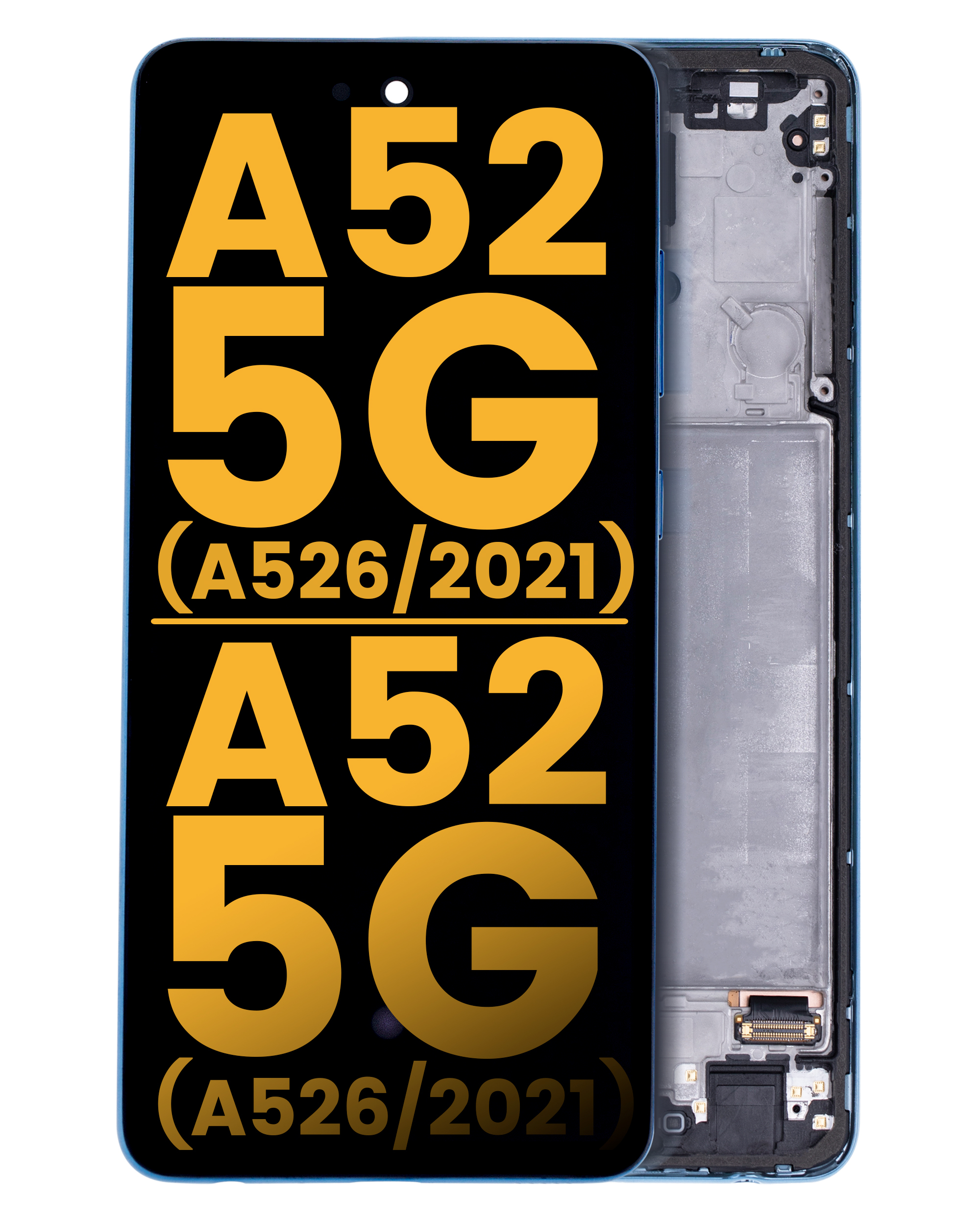 OLED Display mit Rahmen für Samsung Galaxy A52 4G (A525 / 2021) / A52 5G (A526 / 2021) / A52S 5G (A528 / 2021) (professionell aufgearbeitet) (Awesome Blue) – Bild 3