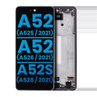 LCD Display mit Rahmen (ohne Fingerabdrucksensor) für Samsung Galaxy A52 4G (A525 / 2021) / A52 5G (A526 / 2021) / A52S (A528 / 2021) (Aftermarket