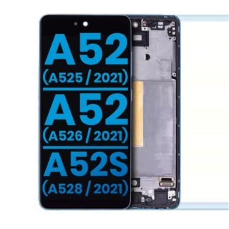 LCD Display mit Rahmen (ohne Fingerabdrucksensor) für Samsung Galaxy A52 4G (A525 / 2021) / A52 5G (A526 / 2021) / A52S (A528 / 2021) (Aftermarket