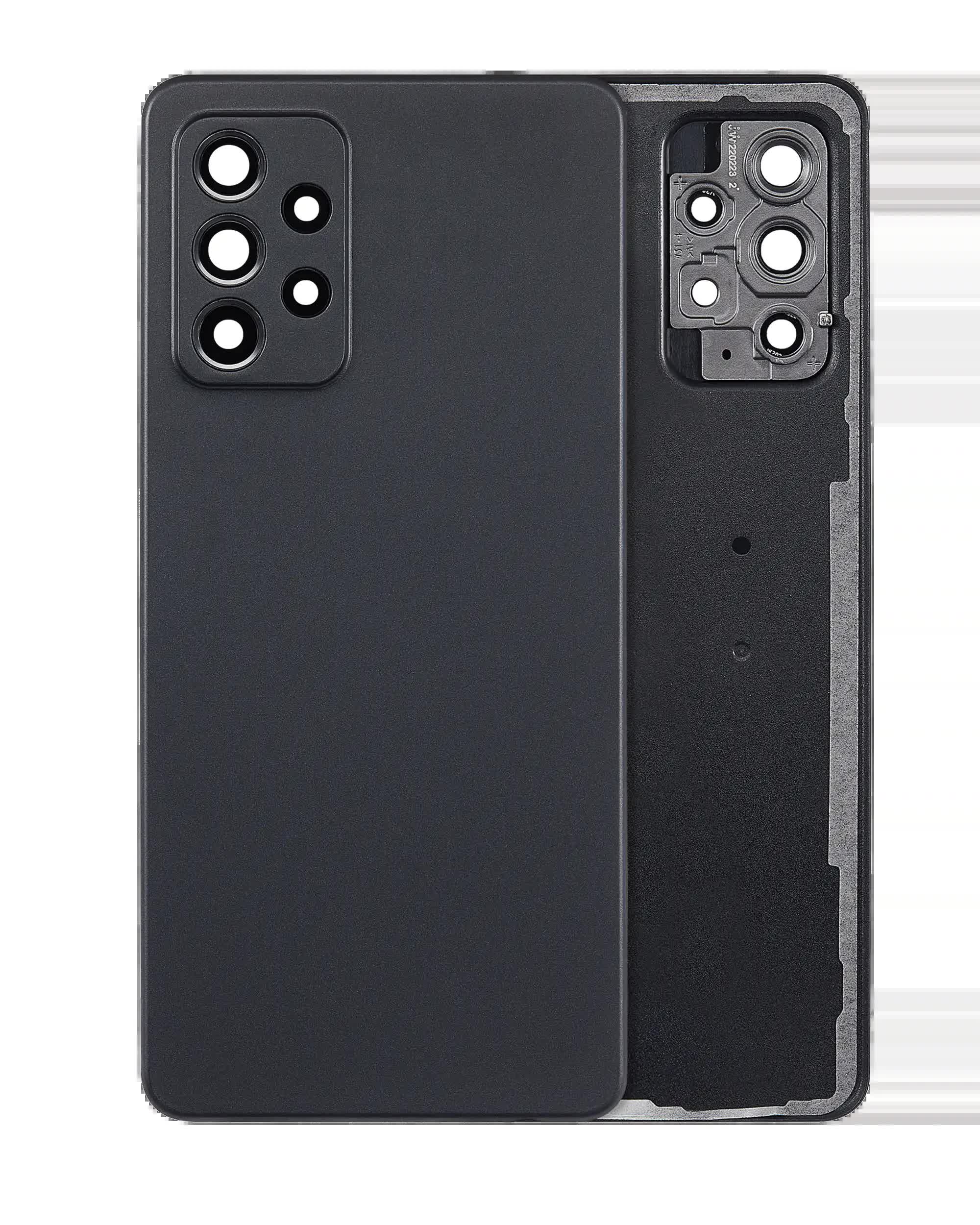 Rückdeckelglas mit Kameraglas für Samsung Galaxy A52 4G (A525 / 2021) (Aftermarket Plus) (Black (Schwarz))