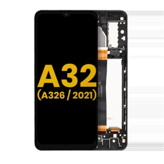 LCD Display mit Rahmen für Samsung Galaxy A32 5G (A326 / 2021) (alle Modelle) (professionell aufgearbeitet) (Awesome Black)