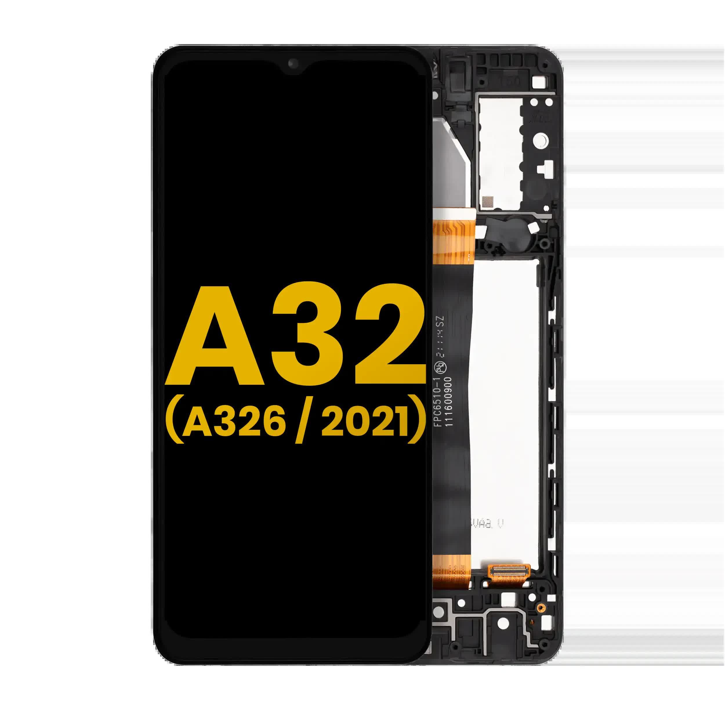 LCD Display mit Rahmen für Samsung Galaxy A32 5G (A326 / 2021) (alle Modelle) (professionell aufgearbeitet) (Awesome Black)