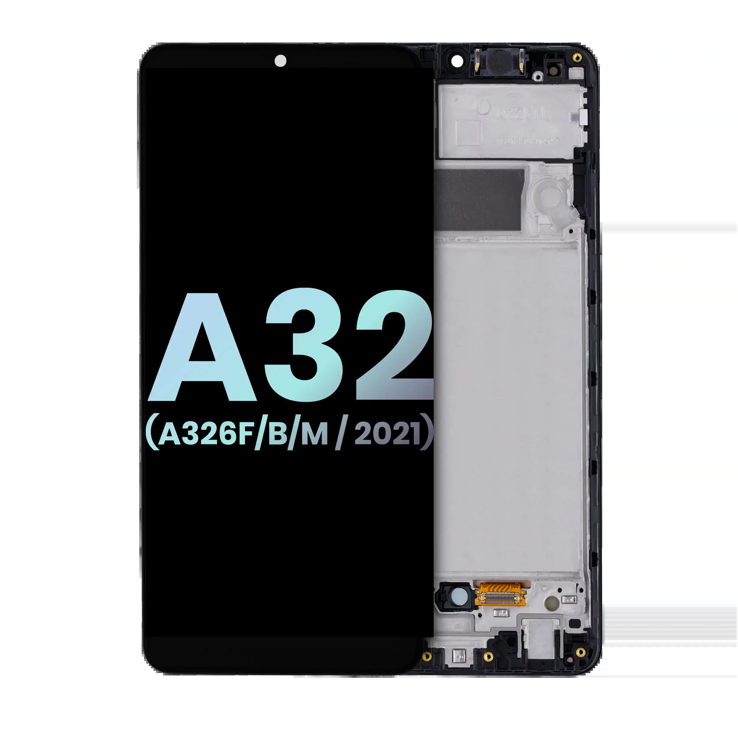 LCD Display mit Rahmen für Samsung Galaxy A32 5G (A326F/B/M / 2021) (International Dual Sim Model) (Service Pack) (Awesome Black)