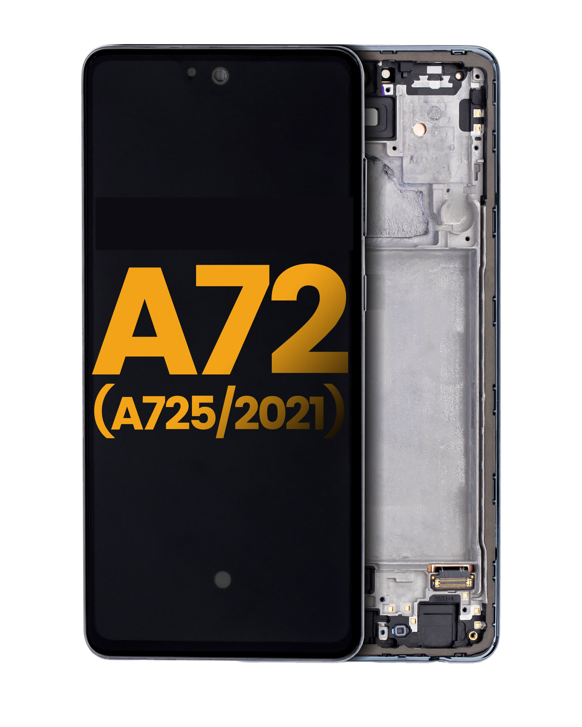 OLED Display mit Rahmen für Samsung A72 (A725 / 2021) (professionell aufgearbeitet) (Awesome Black)