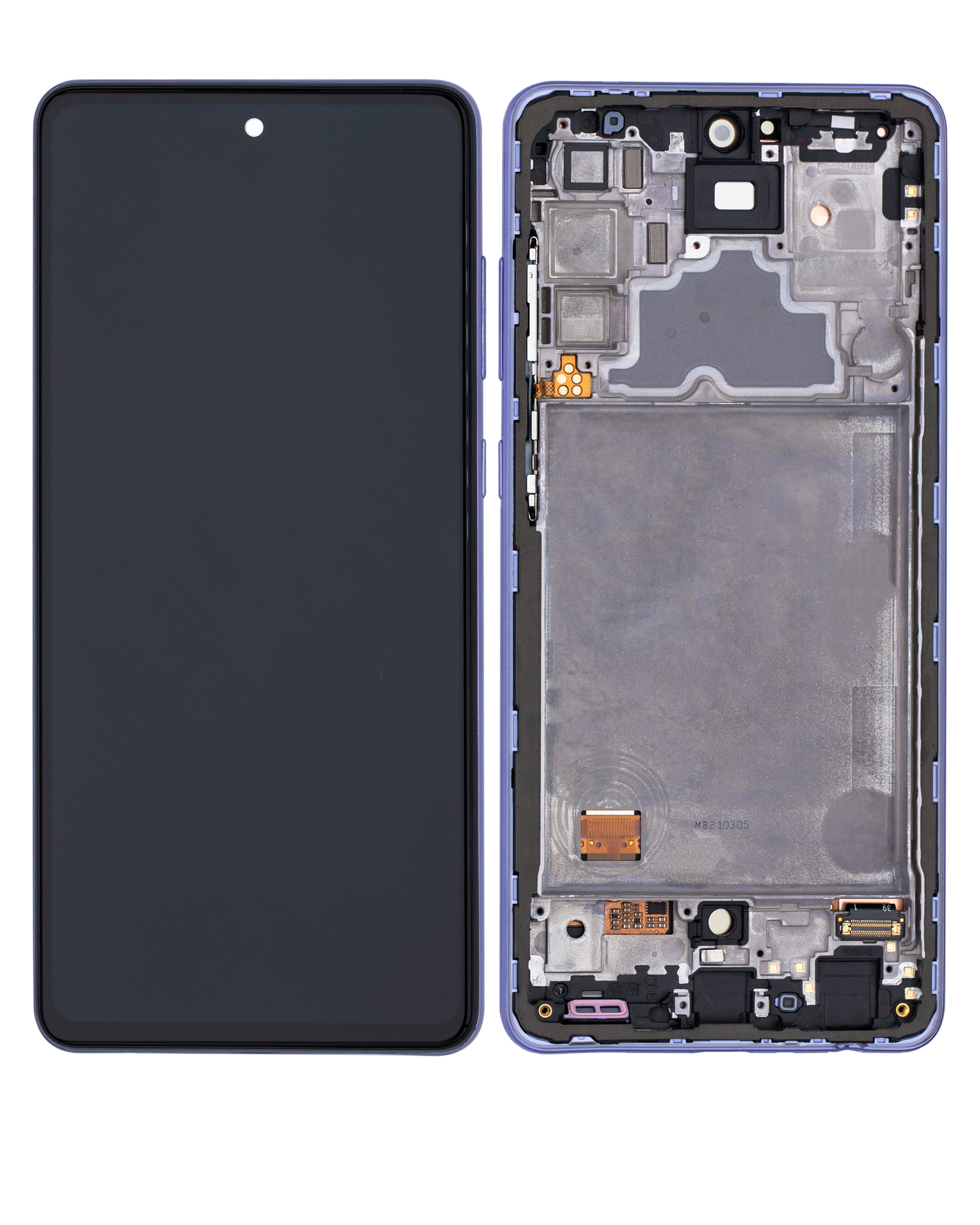 OLED Display mit Rahmen für Samsung Galaxy A72 (A725 / 2021) (Service Pack) (Awesome Violet) – Bild 2
