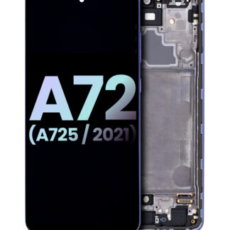 OLED Display mit Rahmen für Samsung Galaxy A72 (A725 / 2021) (Service Pack) (Awesome Violet)