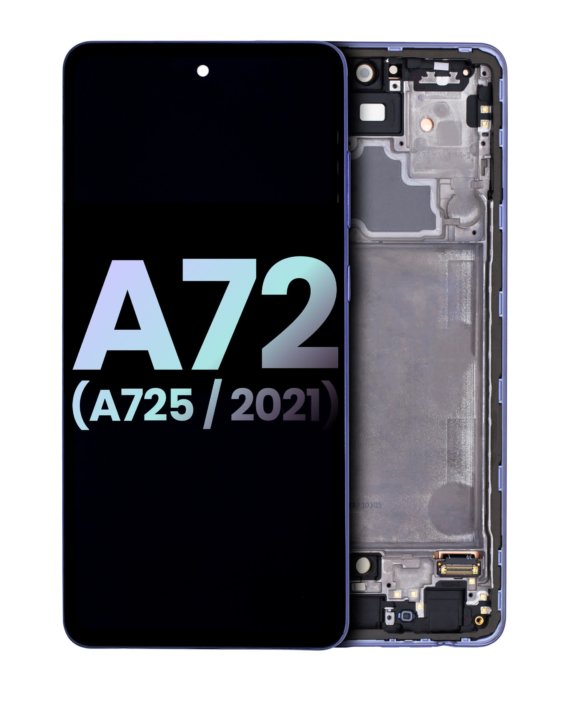 OLED Display mit Rahmen für Samsung Galaxy A72 (A725 / 2021) (Service Pack) (Awesome Violet)